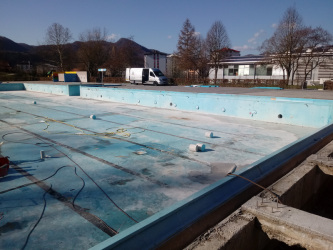 Obnova Bazena Sevnica - obnova bazenske školjke