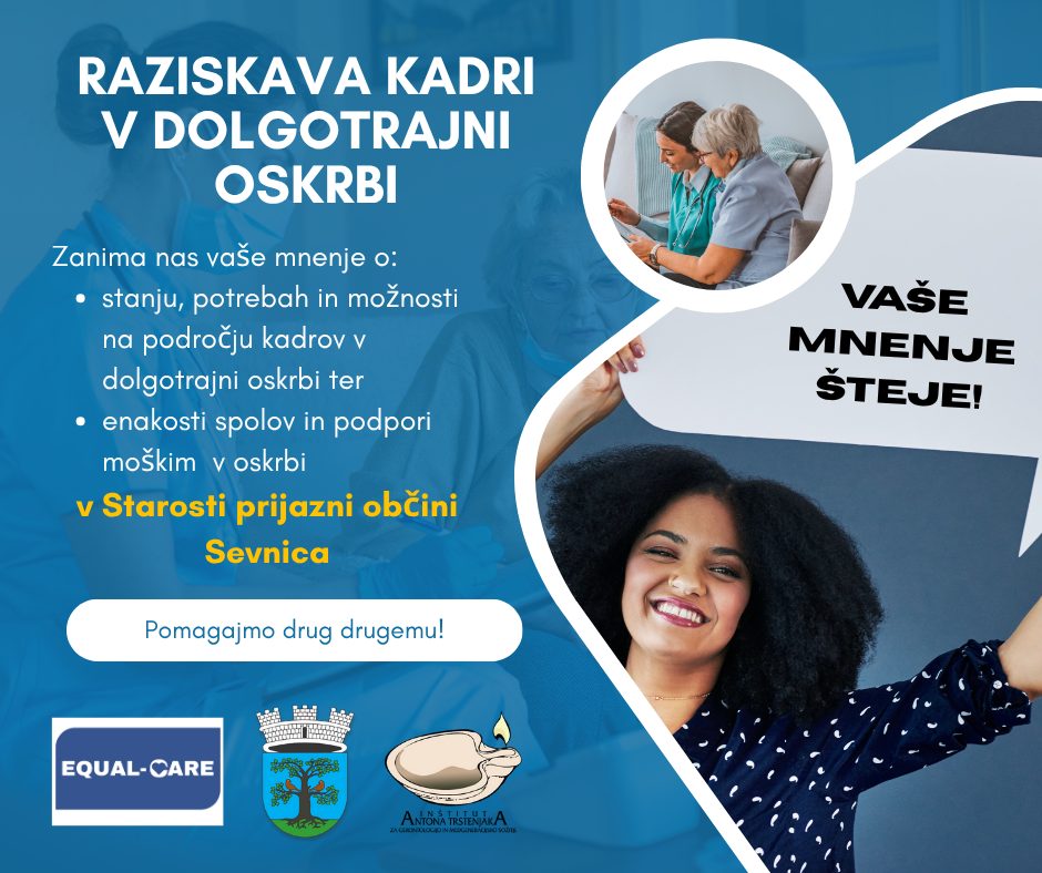 Plakat s povabilom k izpolnitvi ankete, grafika je dekorativne narave. 