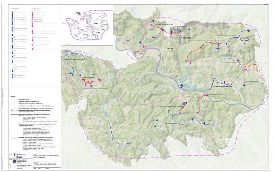 Hidravlične izboljšave v občini Sevnica pregledna karta