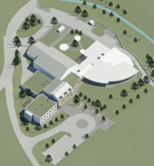 Grafika idejne zasnove nove osnovne šole v Krmelju 