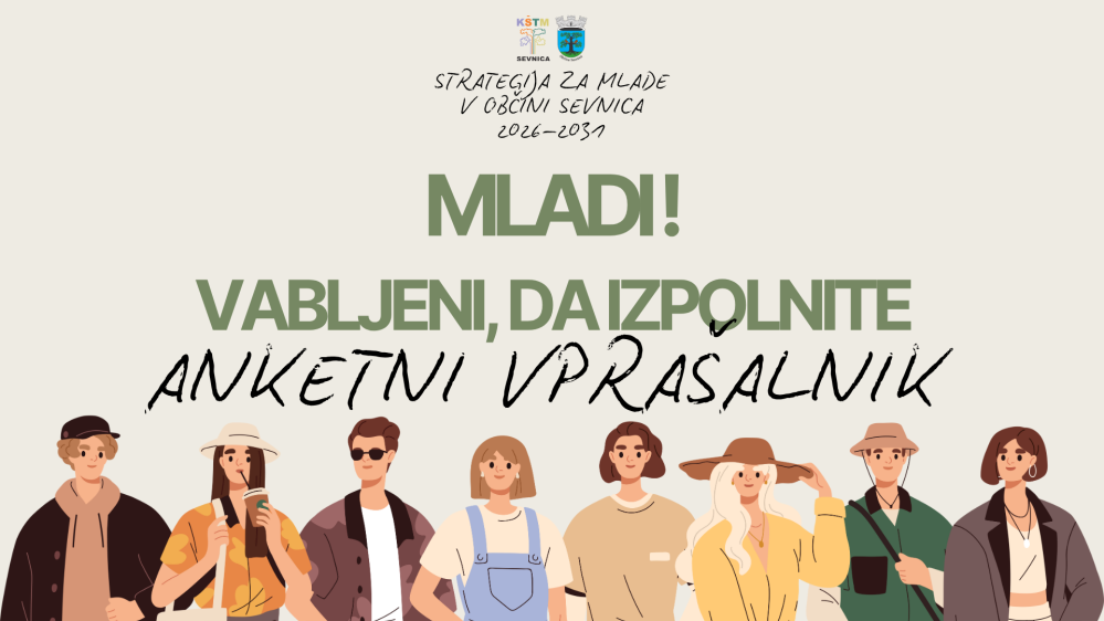 Dekorativna grafika - povabilo k izpolnitvi ankete za mlade